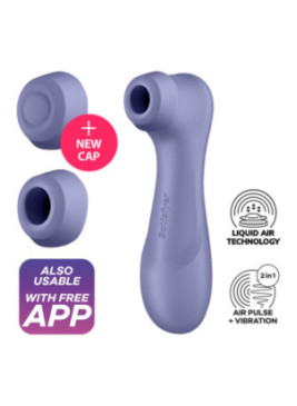 Stimulateur de clitoris 2 embouts Connecté avec technologie Liquid air Pro 2 Generation 3 violet USB Satisfyer - CC597815